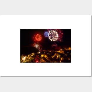 Staithes Fireworks Posters and Art
